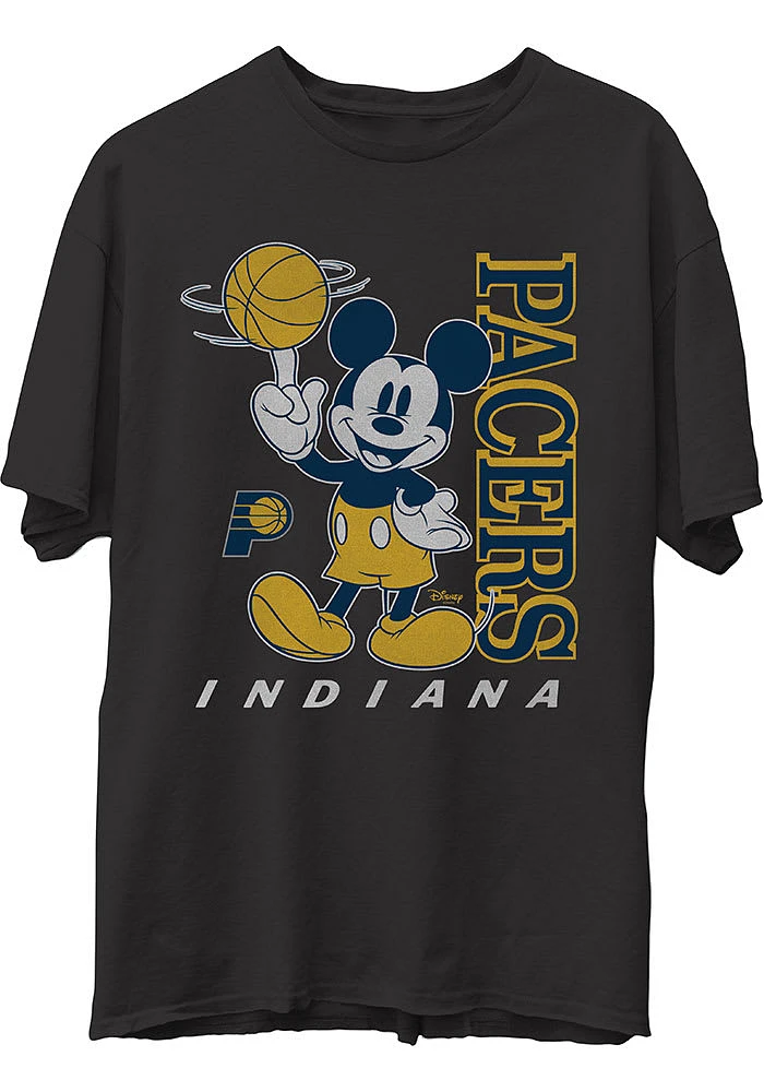 Junk Food Clothing Indiana Pacers Black Mickey Short Sleeve Fashion T Shirt