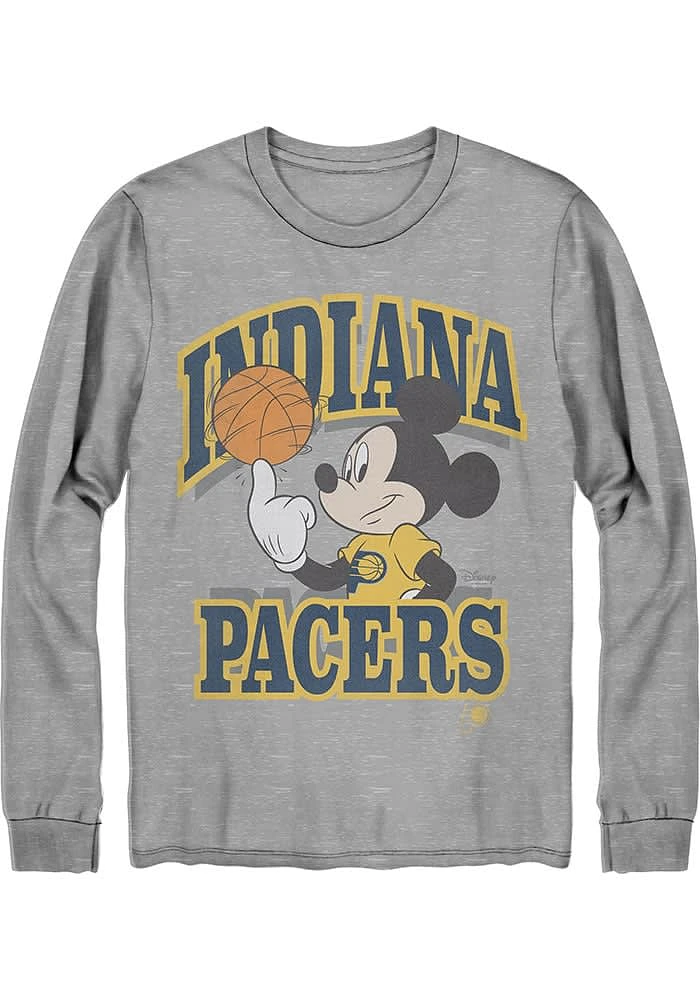 Junk Food Clothing Indiana Pacers Grey Mickey Long Sleeve Fashion T Shirt