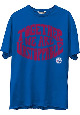 Junk Food Clothing Philadelphia 76ers Blue Positive Energy Short Sleeve Fashion T Shirt