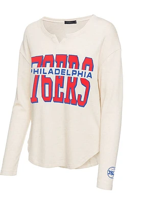 Junk Food Clothing Philadelphia 76ers Womens Oatmeal Sunday LS Tee