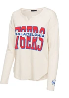 Junk Food Clothing Philadelphia 76ers Womens Oatmeal Sunday LS Tee