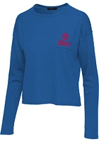 Junk Food Clothing Philadelphia 76ers Womens Blue Thermal LS Tee
