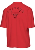 Junk Food Clothing Chicago Bulls Womens Red Mock Short Sleeve T-Shirt