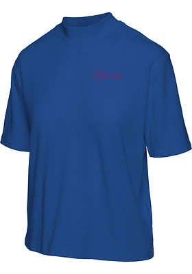 Junk Food Clothing Philadelphia 76ers Womens Blue Mock Short Sleeve T-Shirt