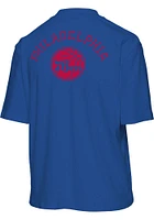 Junk Food Clothing Philadelphia 76ers Womens Blue Mock Short Sleeve T-Shirt