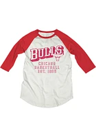 Junk Food Clothing Chicago Bulls White Raglan 3/4 Long Sleeve Fashion T Shirt