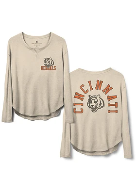 Junk Food Clothing Cincinnati Bengals Womens Oatmeal Thermal Layer LS Tee