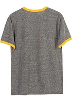 Junk Food Clothing Pittsburgh Steelers Grey BACKYARD RINGER Short Sleeve Fashion T Shirt