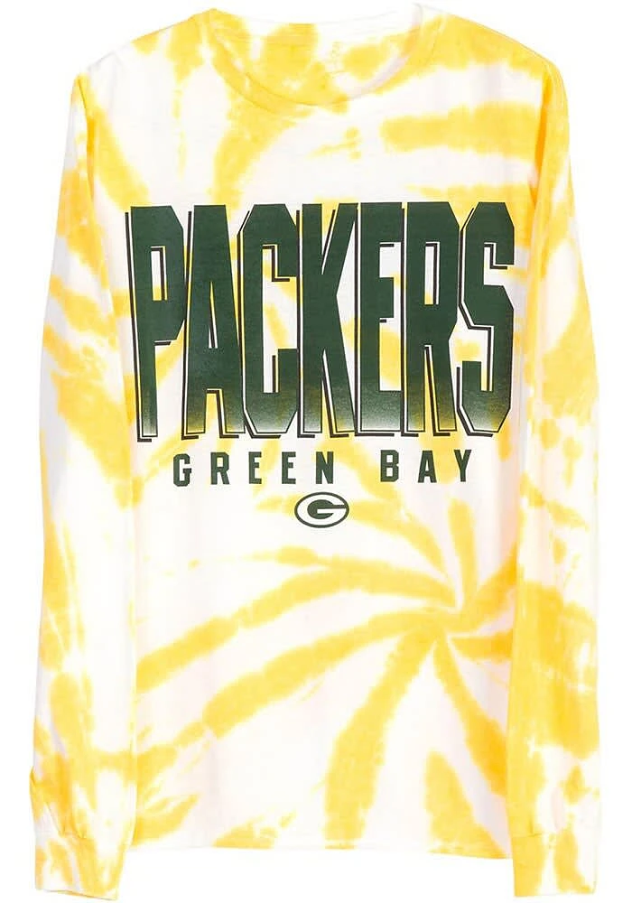Junk Food Clothing Green Bay Packers White TIE DYE Long Sleeve Fashion T Shirt