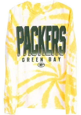 Junk Food Clothing Green Bay Packers White TIE DYE Long Sleeve Fashion T Shirt