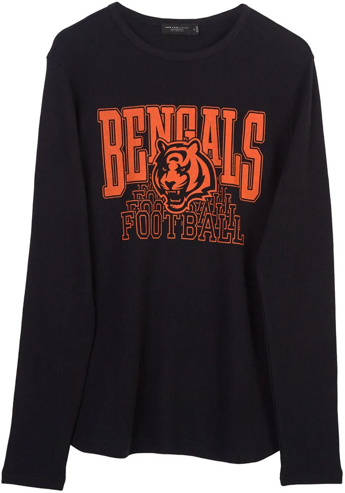 Junk Food Clothing Cincinnati Bengals Black CLASSIC THERMAL Long Sleeve T Shirt