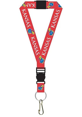Kansas Jayhawks Red Buckle Lanyard - Red
