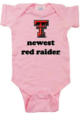 Texas Tech Red Raiders Baby Pink Newest Short Sleeve One Piece