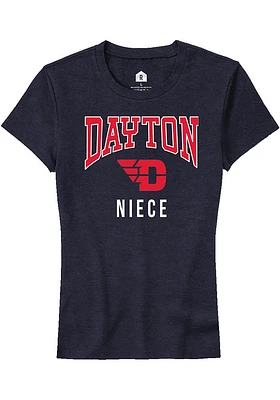 Rally Dayton Flyers Womens Navy Blue Niece Short Sleeve T-Shirt