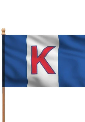 Kansas Jayhawks 3x5 Blue and White Silk Screen Grommet Flag - Blue