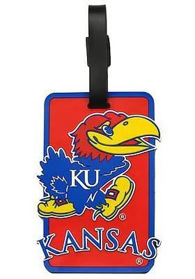 Kansas Jayhawks Red Rubber Luggage Tag