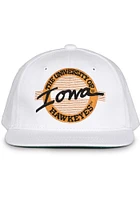 Iowa Hawkeyes White Retro Circle Mens Snapback Hat