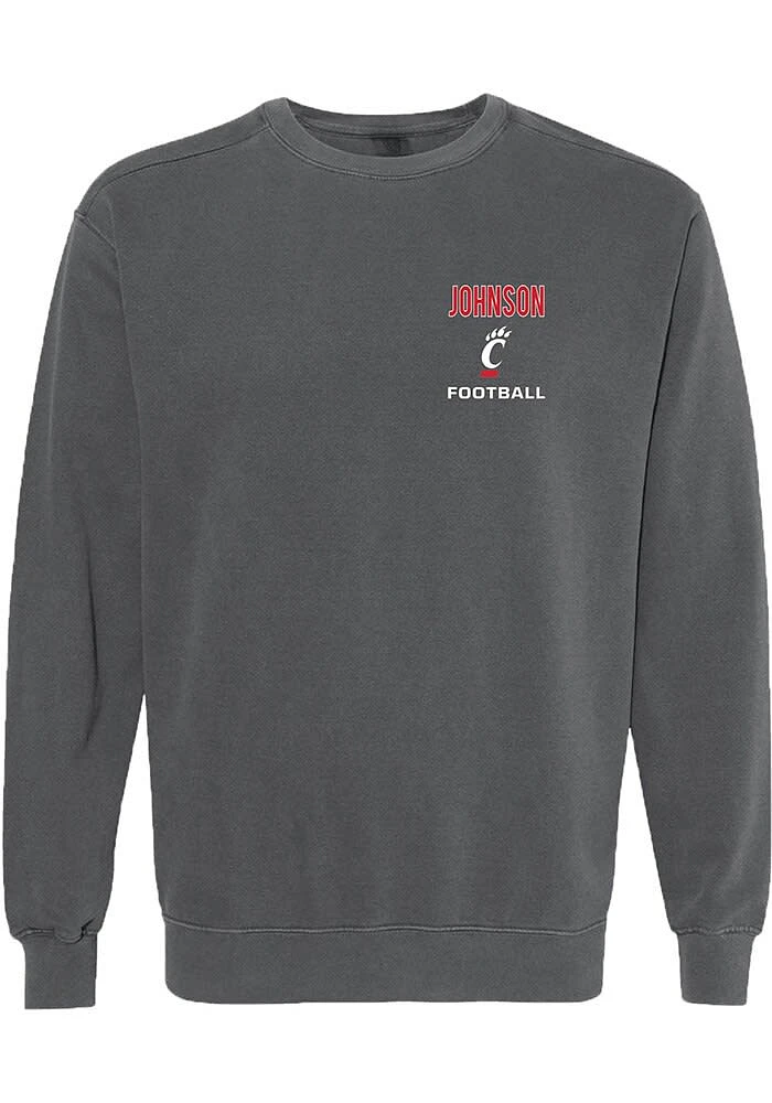 Zay Gravy Johnson  Rally Cincinnati Bearcats Mens NIL Embroidered Long Sleeve Crew Sweatshirt