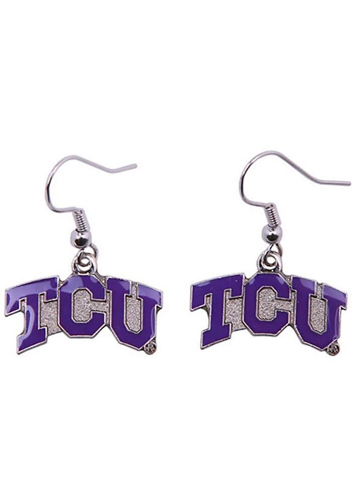 TCU Horned Frogs Logo Dangle Womens Earrings