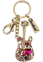 Cleveland Glitzy Guitar Design Keychain