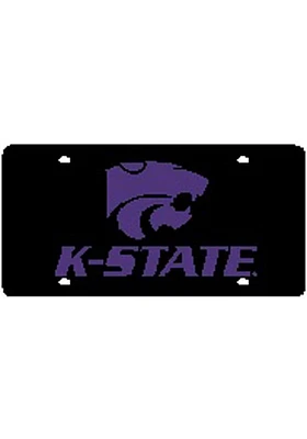 K-State Wildcats Black Purple Wordmark Black Car Accessory License Plate