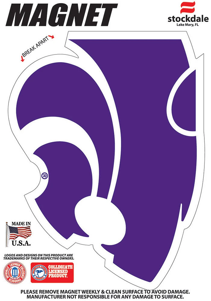 K-State Wildcats 4X4 Car Magnet - Purple