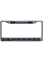 K-State Wildcats Black Domed Chrome License Plate Frame - Black
