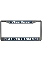 Penn State Nittany Lions Silver Chrome Design License Plate Frame - Navy Blue
