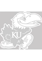 Kansas Jayhawks 3x4 White Jayhawk Auto Decal - White