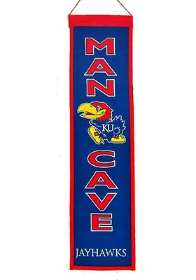 Kansas Jayhawks 8x32 Man Cave Banner - Blue