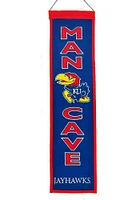 Kansas Jayhawks 8x32 Man Cave Banner - Blue