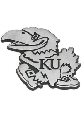 Kansas Jayhawks Stainless Steel Car Emblem - Silver