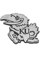 Kansas Jayhawks Stainless Steel Car Emblem - Silver