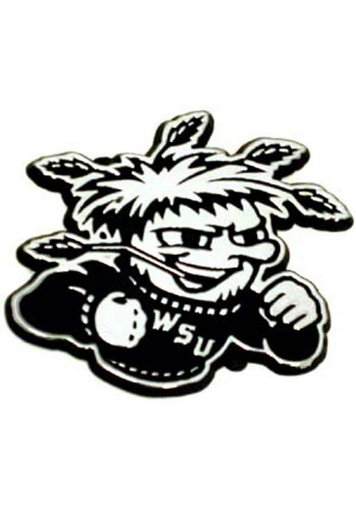 Wichita State Shockers Chrome Car Emblem - Black
