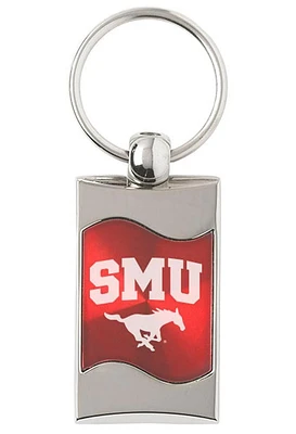 SMU Mustangs Red Wave Keychain - Red