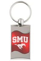 SMU Mustangs Red Wave Keychain - Red