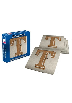 Texas Rangers 4pk Stainless Steel Coaster - Silver