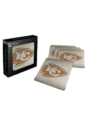 Kansas City Chiefs 4pk Stainless Steel Coaster - Red