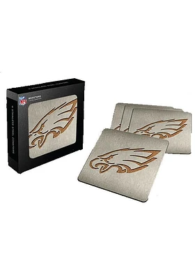 Philadelphia Eagles 4pk Stainless Steel Coaster - Midnight Green