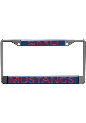 SMU Mustangs Blue Letters License Frame