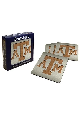 Texas A&M Aggies 4pk Stainless Steel Coaster - Silver