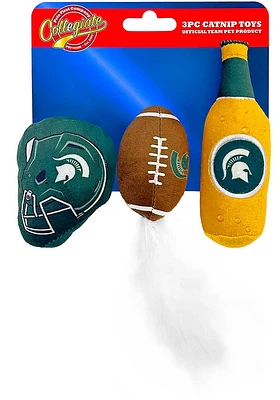 Michigan State Spartans 3 Pk Catnip Pet Toy