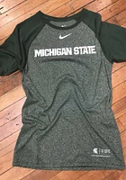 Nike Michigan State Spartans Green Marled Raglan Short Sleeve Fashion T Shirt