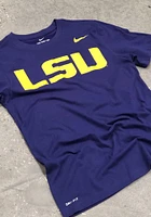 Nike LSU Tigers Purple Wordmark Short Sleeve T Shirt