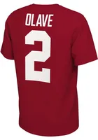 Chris Olave Ohio State Buckeyes Red Name and Number Short Sleeve Player T Shirt