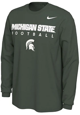 Nike Michigan State Spartans Green Mantra Graphic Long Sleeve T Shirt