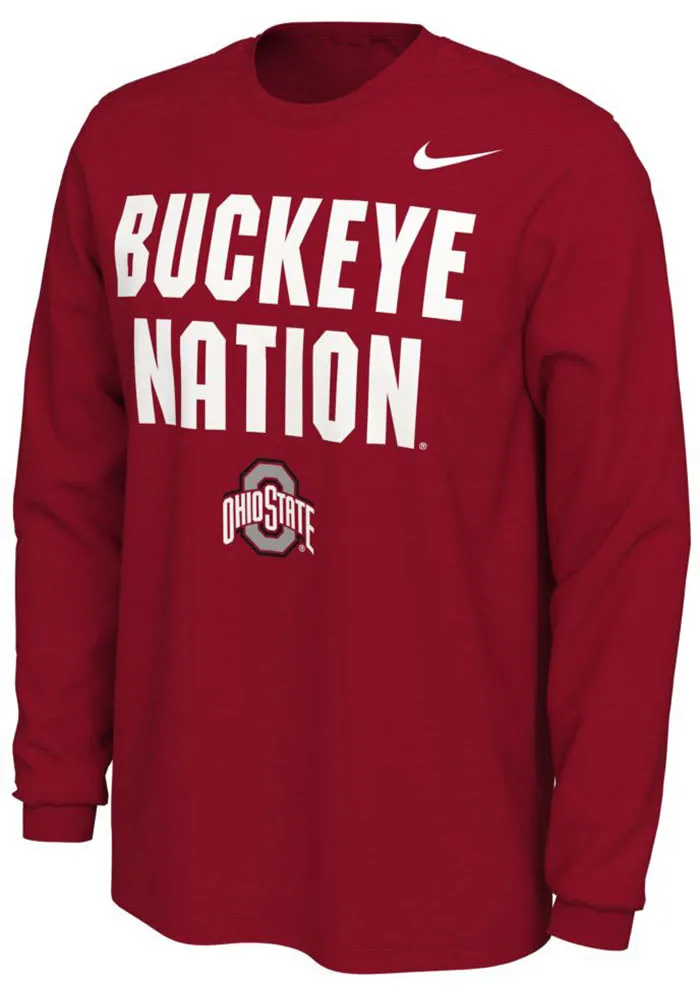 Nike Ohio State Buckeyes Red Mantra Graphic Long Sleeve T Shirt