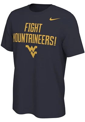 Nike West Virginia Mountaineers Navy Blue Mantra Design Short Sleeve T Shirt