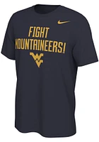 Nike West Virginia Mountaineers Navy Blue Mantra Design Short Sleeve T Shirt