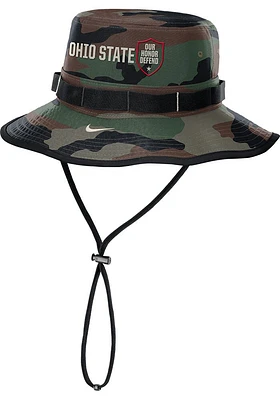 Nike Ohio State Buckeyes Green 2024 Apex Military Mens Bucket Hat